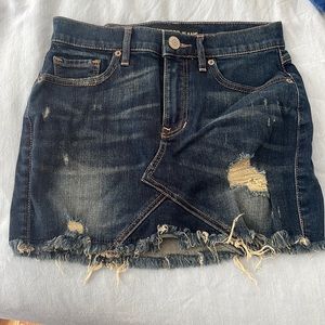 Distressed jean skirt